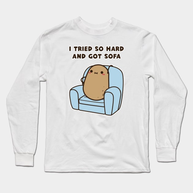 Couch Potato Long Sleeve T-Shirt by clgtart